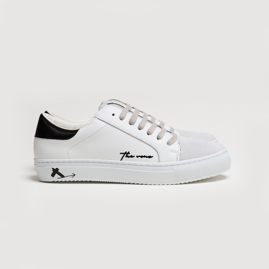 Spanish White Leather Low top with Spanish Suede and White Leather Finishing