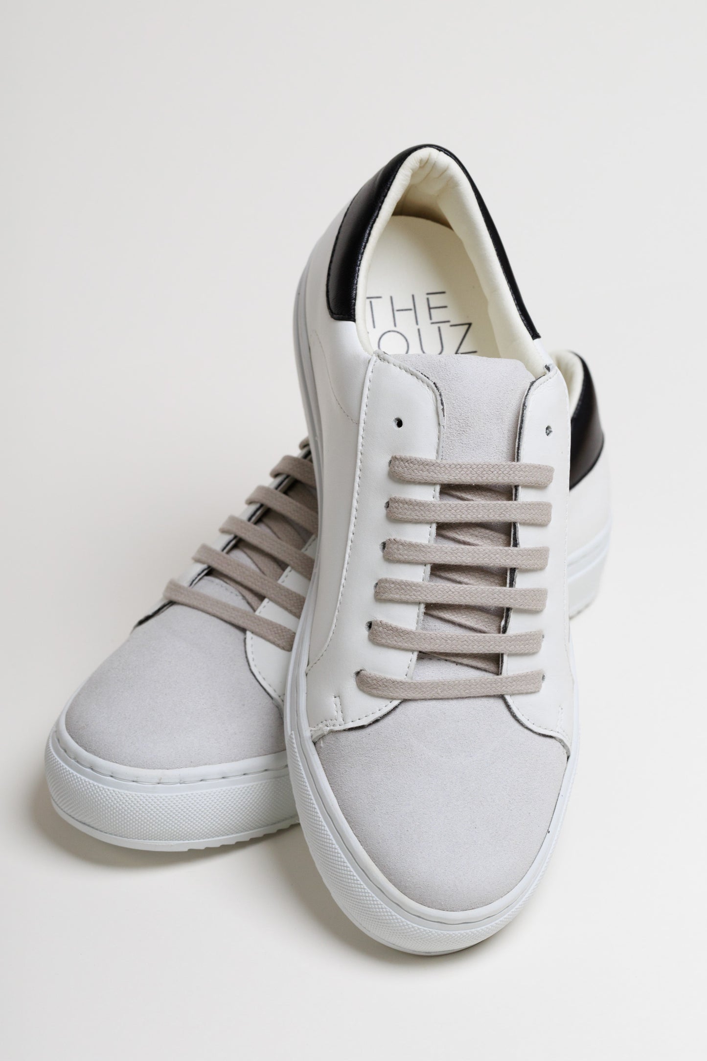 Spanish White Leather Low top with Spanish Suede and White Leather Finishing